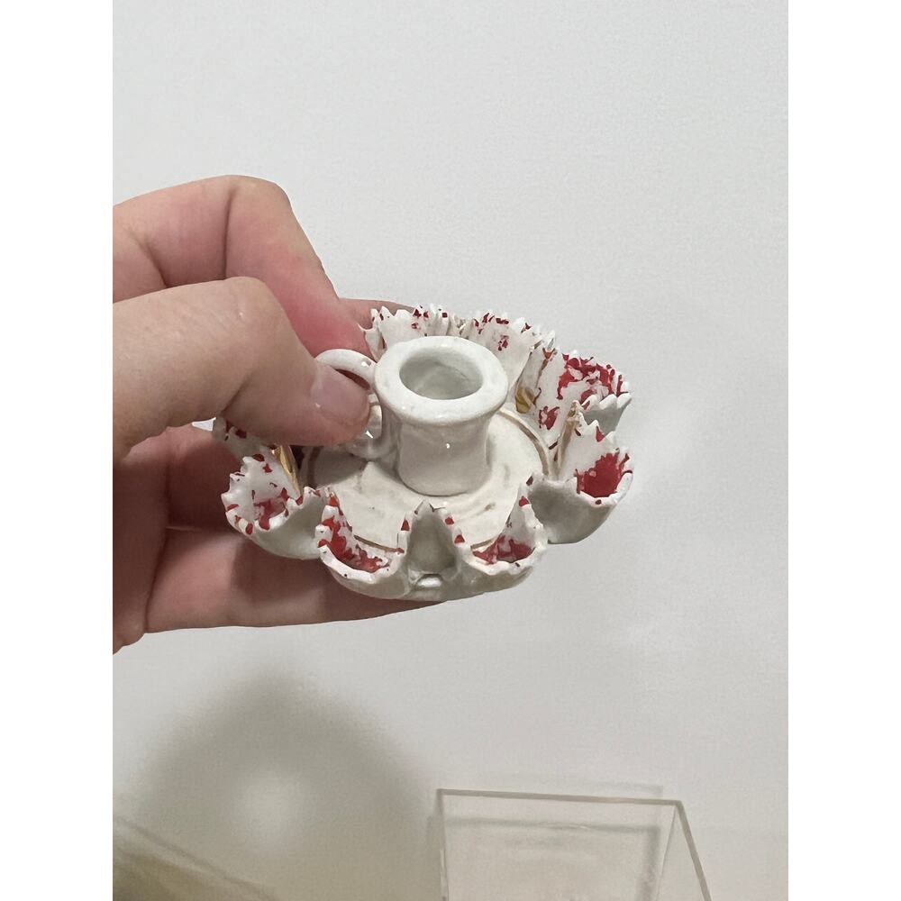 Vintage Small Ceramic Chamberstick or Candle Holder, Maker Unknown - Picture 2 of 7